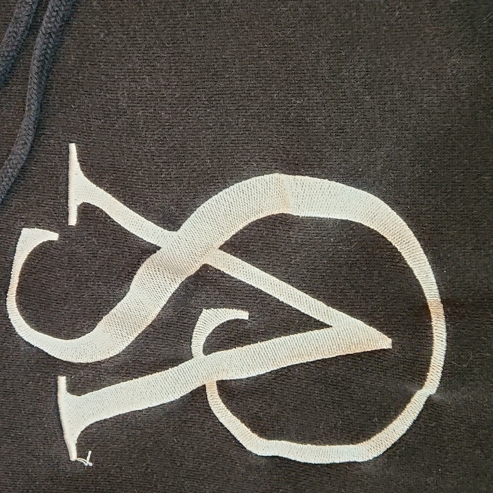 Victoria's Secret Black Embroidered Logo Pullover Hoodie Sweatshirt - Picture 5 of 5
